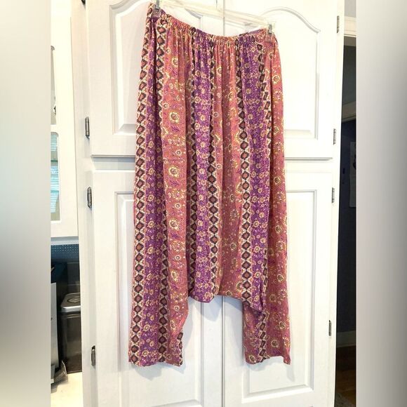 Free People Intimately Lightweight Boho Artsy Harem Pants Sundried Blossom Med - Picture 4 of 8